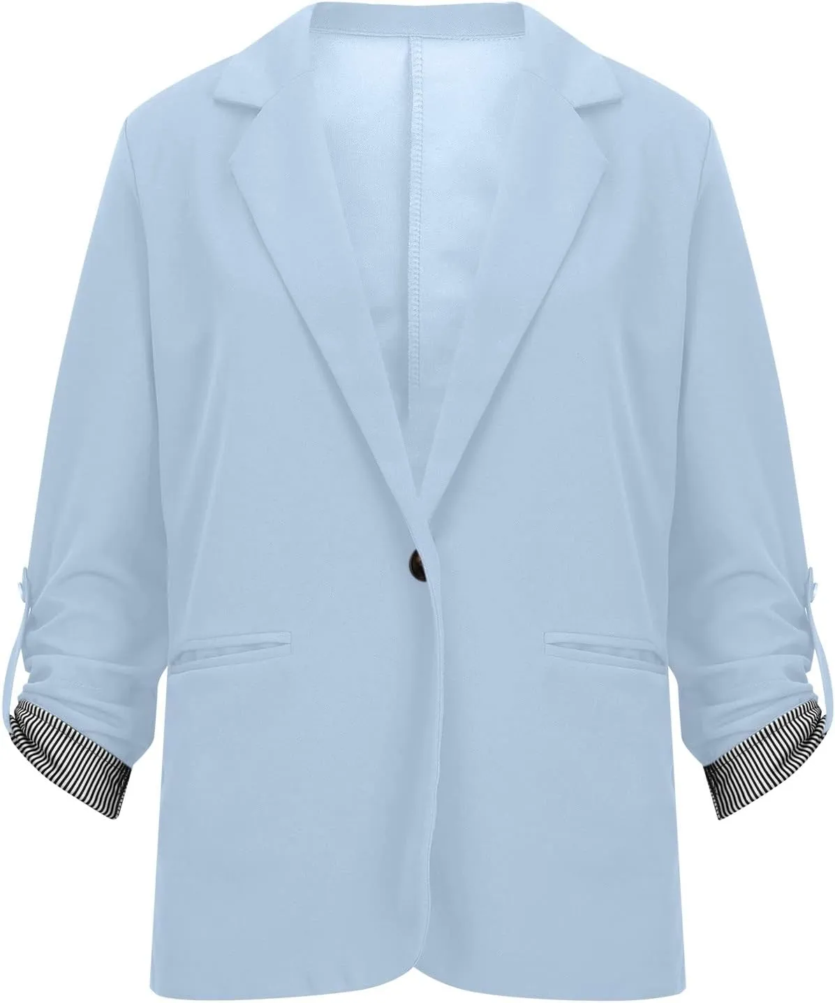 2022 Trendy Blazer Tops for Womens One Button Casual Business Blazer Jackets Women's Lapel Solid Blazers with Pockets