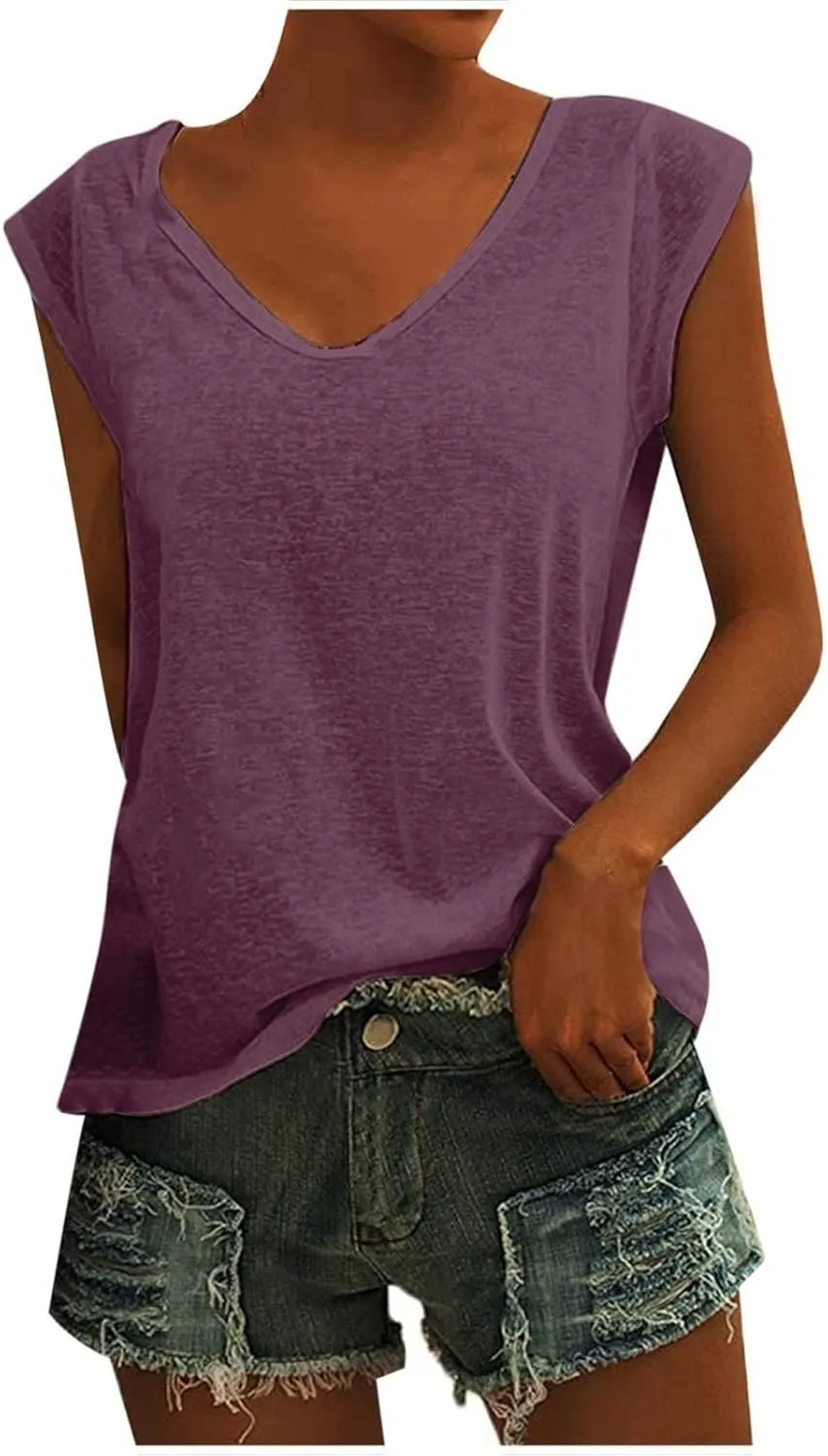 3 Pack Women's Cap Sleeve Tank Tops U Neck Spring Summer Tops Casual Tee Shirts 2025 Beach Vacation Fashion Clothes