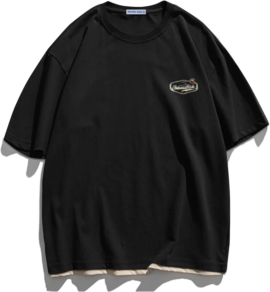 Aelfric Eden Mens Oversized T Shirts Graphic Tees Print Crew Neck Cotton Tops Streetwear Casual Shirt
