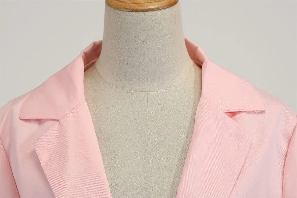 Andongnywell Womens Solid Color Casual Open Front Long Sleeve Work Office Jackets Blazer Suit with Pockets