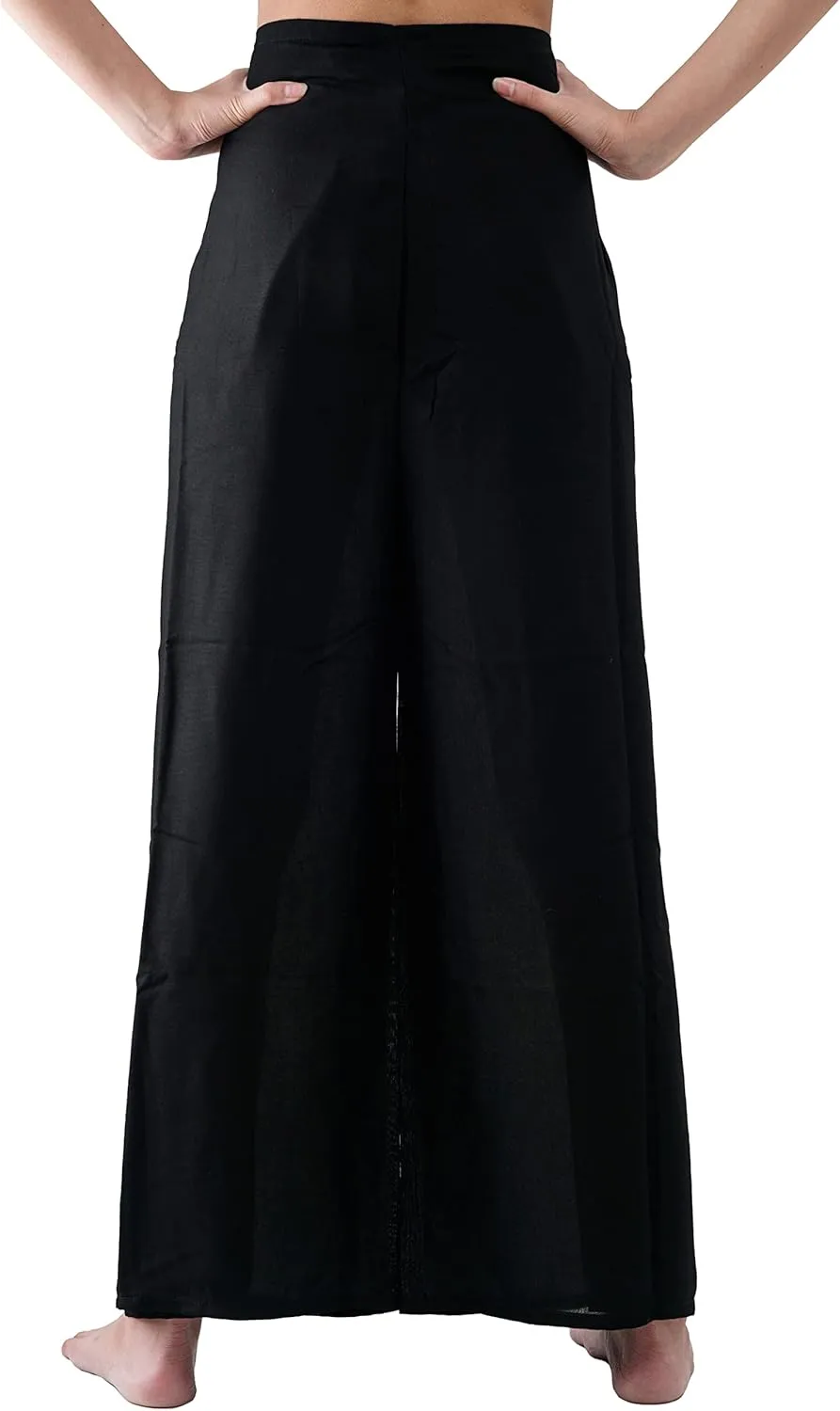 B BANGKOK PANTS Women's Boho Palazzo Pants Wide Leg Yoga Wrap Tie Up Waist