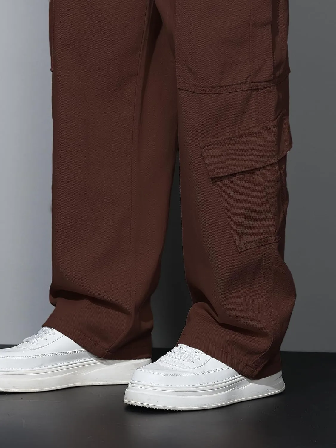 Baggy Denim Cargo Pants for Men with Pockets Mid Weight Wide Leg Hip Hop Skater Jeans Streetwear