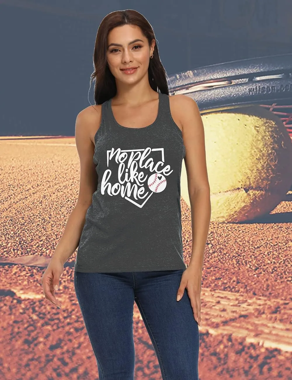 Baseball Tank Top Women Baseball Mom Tanks Summer Baseball Love Graphic Tee Shirts Funny Softball Mom Sleeveless Tee Shirts