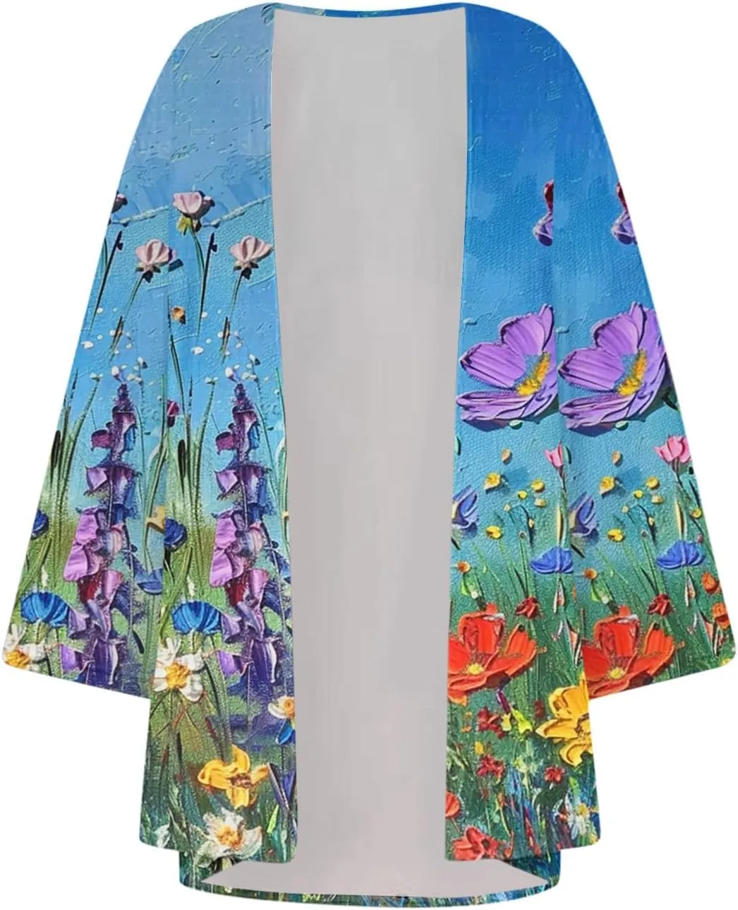 Beach Cover Ups for Women Summer Lightweight Floral Printed Chiffon Cardigan Dressy Casual Vacation Boho Blouses Tops