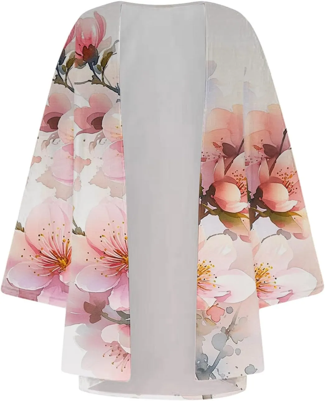 Beach Cover Ups for Women Summer Lightweight Floral Printed Chiffon Cardigan Dressy Casual Vacation Boho Blouses Tops