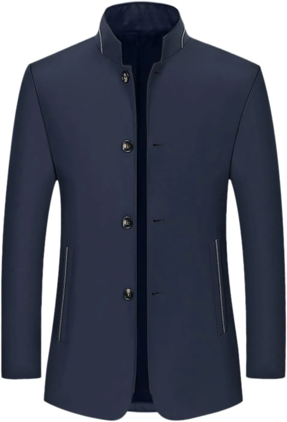 Blazer for Men Casual Business Stand Collar Button Down Formal Suit Jacket Lightweight Slim Fit Daily Sports Coat
