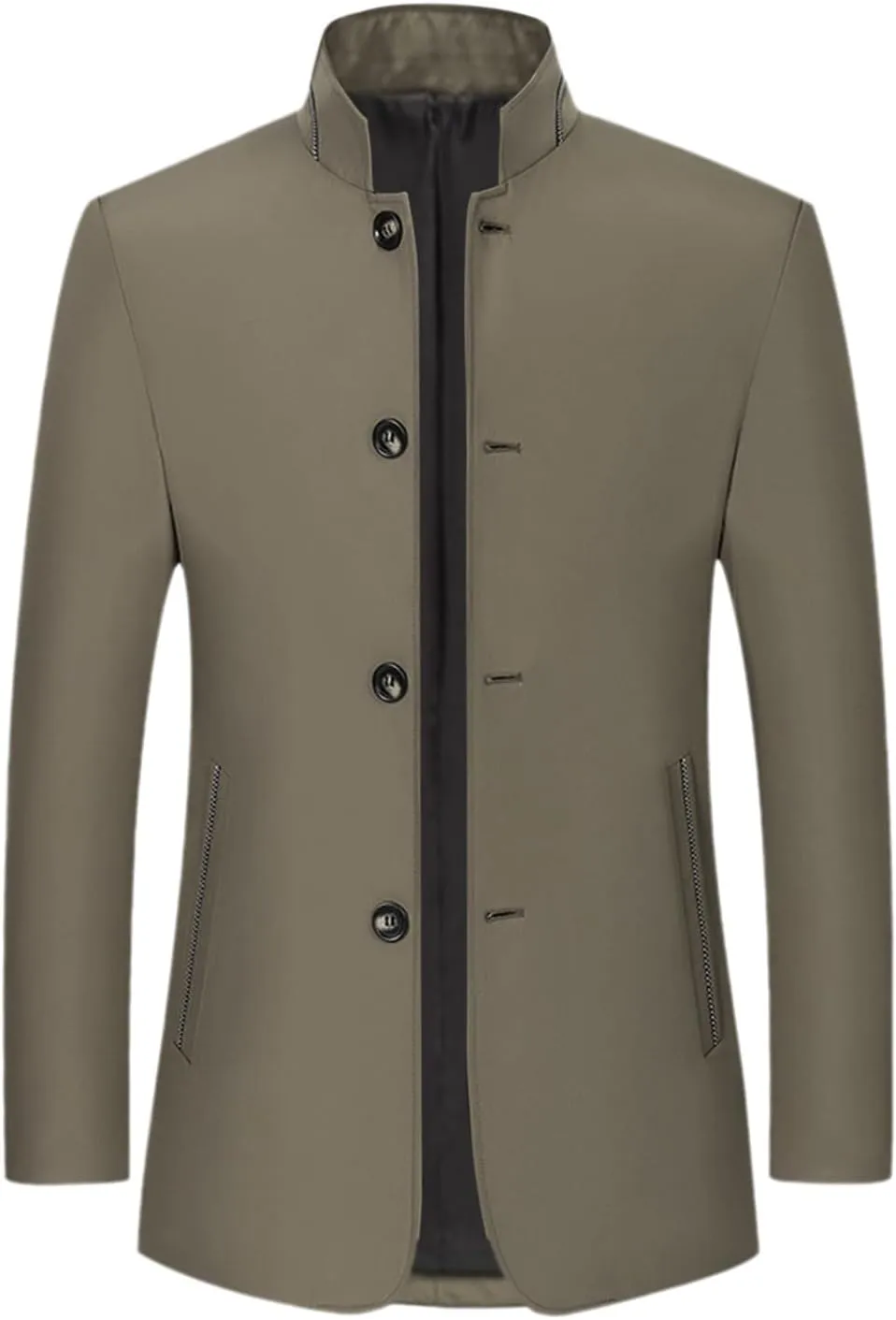 Blazer for Men Casual Business Stand Collar Button Down Formal Suit Jacket Lightweight Slim Fit Daily Sports Coat