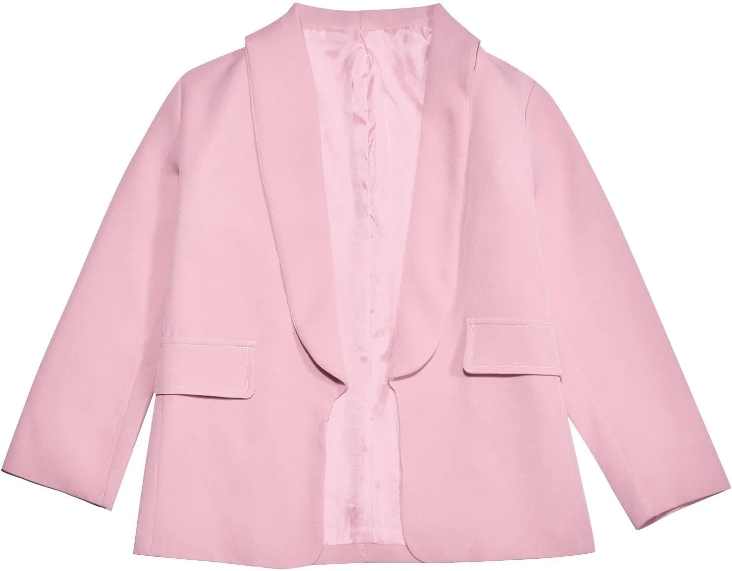 Blazer Jacket For Teen Girls Y2K Solid Lapel Formal Suit Coat Long Sleeve Casual Plus Open Front Dress Tops With Inner Pocket