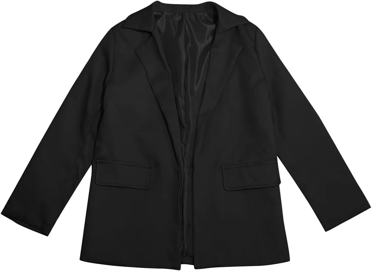 Blazer Jacket For Teen Girls Y2K Solid Lapel Formal Suit Coat Long Sleeve Casual Plus Open Front Dress Tops With Inner Pocket