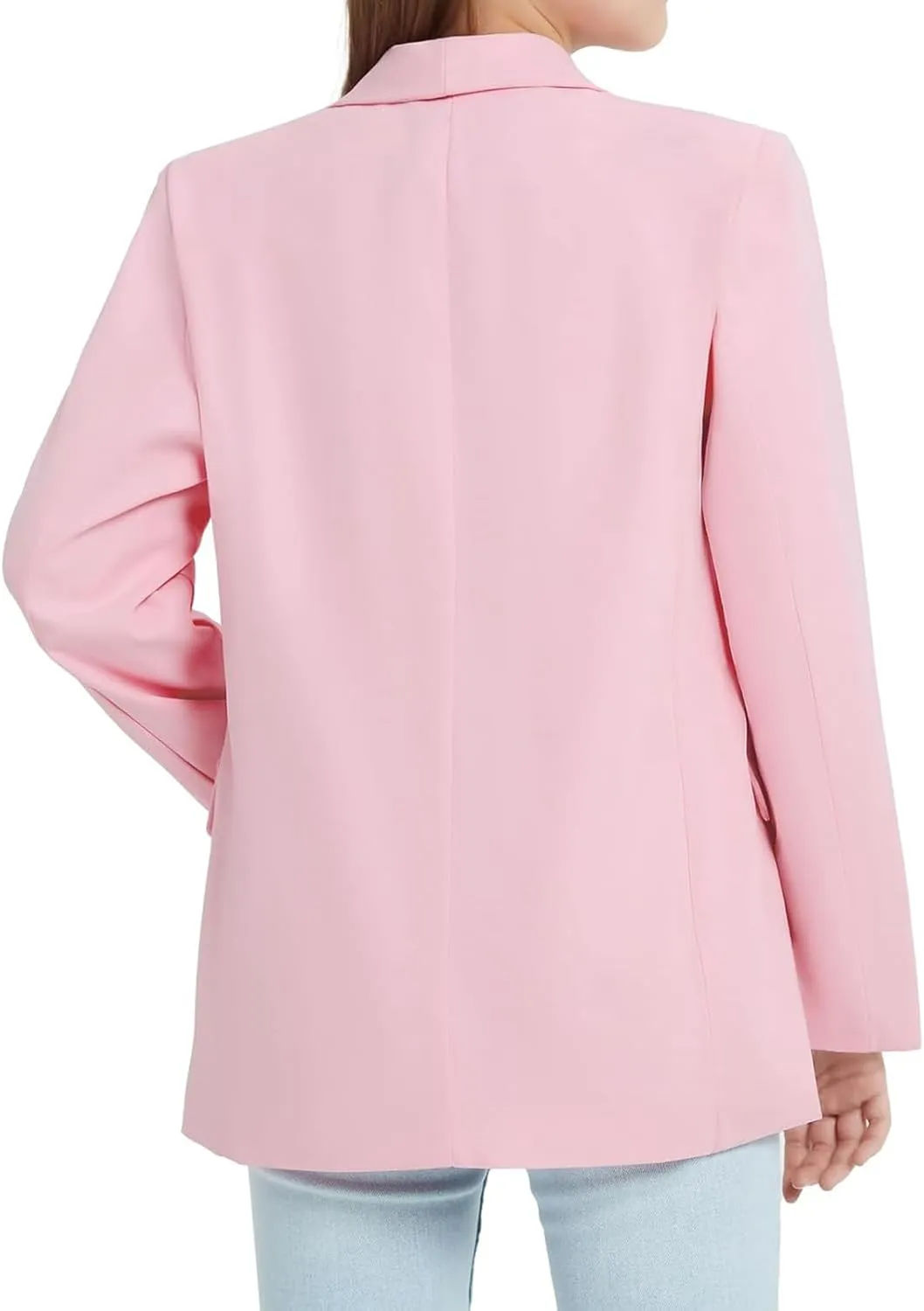 Blazer Jacket For Teen Girls Y2K Solid Lapel Formal Suit Coat Long Sleeve Casual Plus Open Front Dress Tops With Inner Pocket