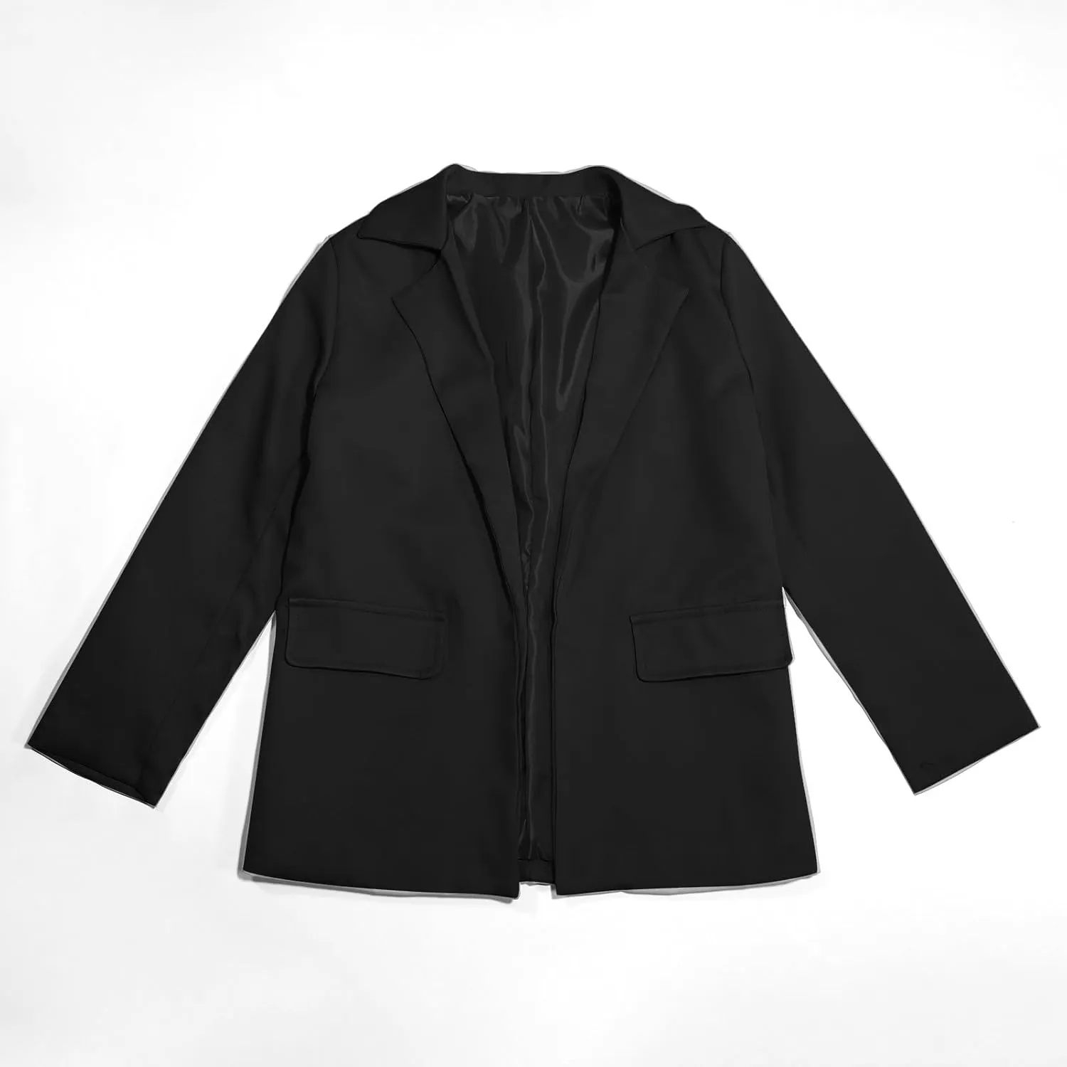 Blazer Jacket For Teen Girls Y2K Solid Lapel Formal Suit Coat Long Sleeve Casual Plus Open Front Dress Tops With Inner Pocket