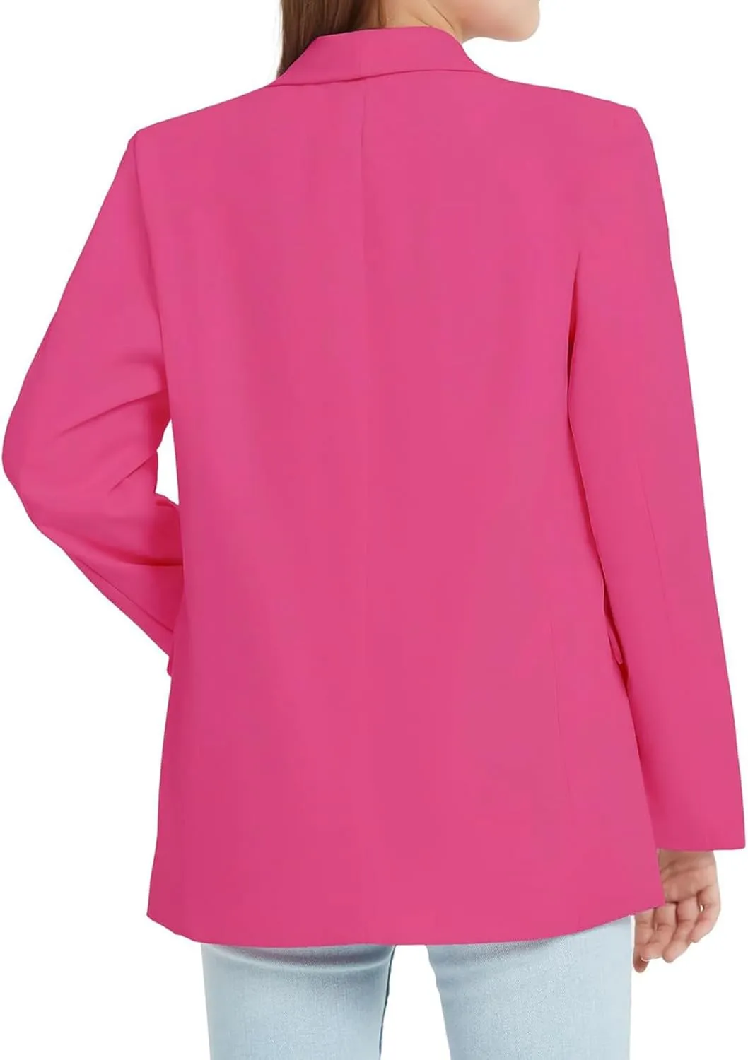 Blazer Jacket For Teen Girls Y2K Solid Lapel Formal Suit Coat Long Sleeve Casual Plus Open Front Dress Tops With Inner Pocket