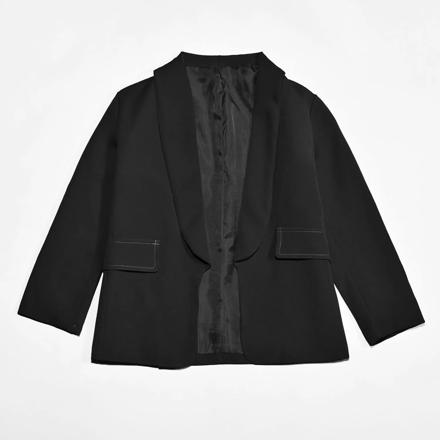 Blazer Jacket For Teen Girls Y2K Solid Lapel Formal Suit Coat Long Sleeve Casual Plus Open Front Dress Tops With Inner Pocket