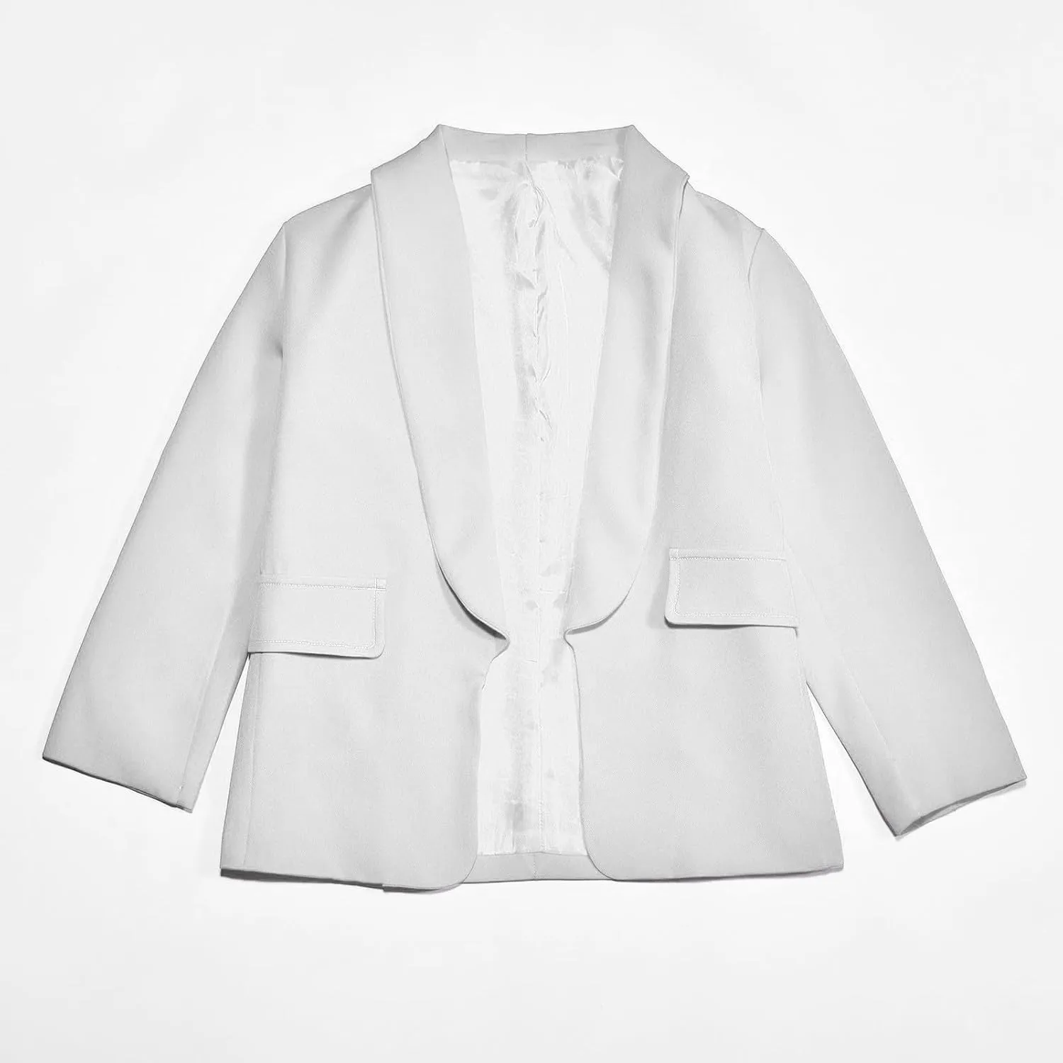Blazer Jacket For Teen Girls Y2K Solid Lapel Formal Suit Coat Long Sleeve Casual Plus Open Front Dress Tops With Inner Pocket