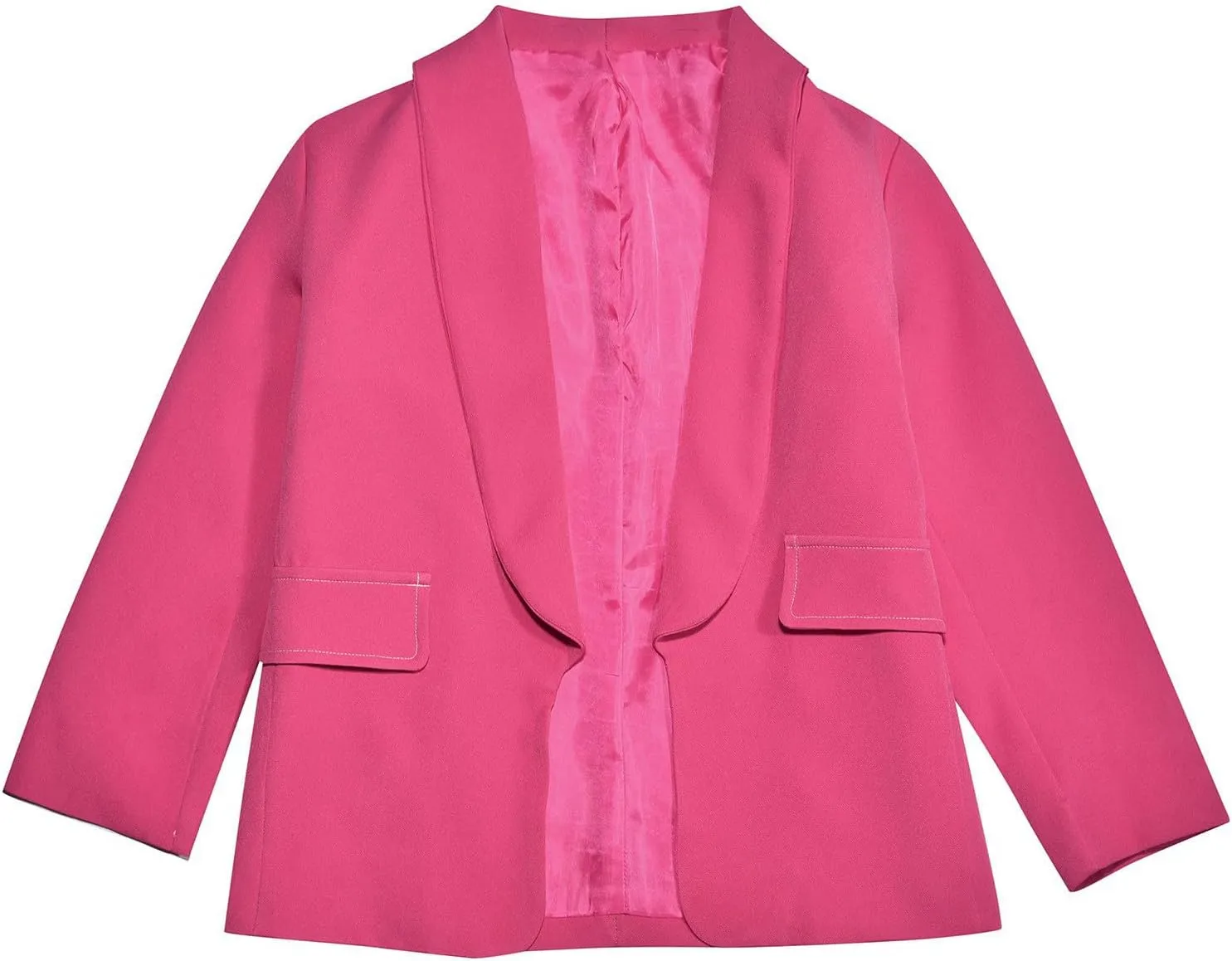 Blazer Jacket For Teen Girls Y2K Solid Lapel Formal Suit Coat Long Sleeve Casual Plus Open Front Dress Tops With Inner Pocket