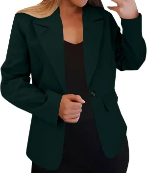 Blazers for Women 2025 Trendy Business Casual Jackets Long Sleeved Solid Color Lightweitht Suit Spring Fashion Blazer