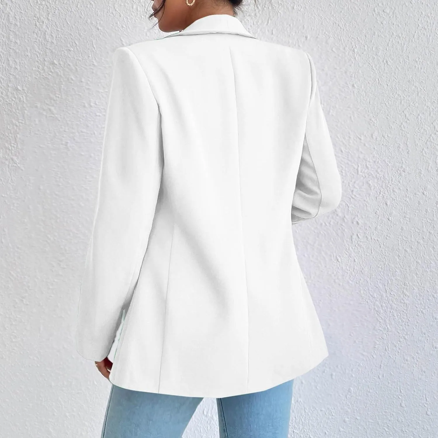 Blazers for Women Business Casual White Blazer Jacket Open Front Lapel Collar Long Sleeve Work Jackets 2025 Formal Coat