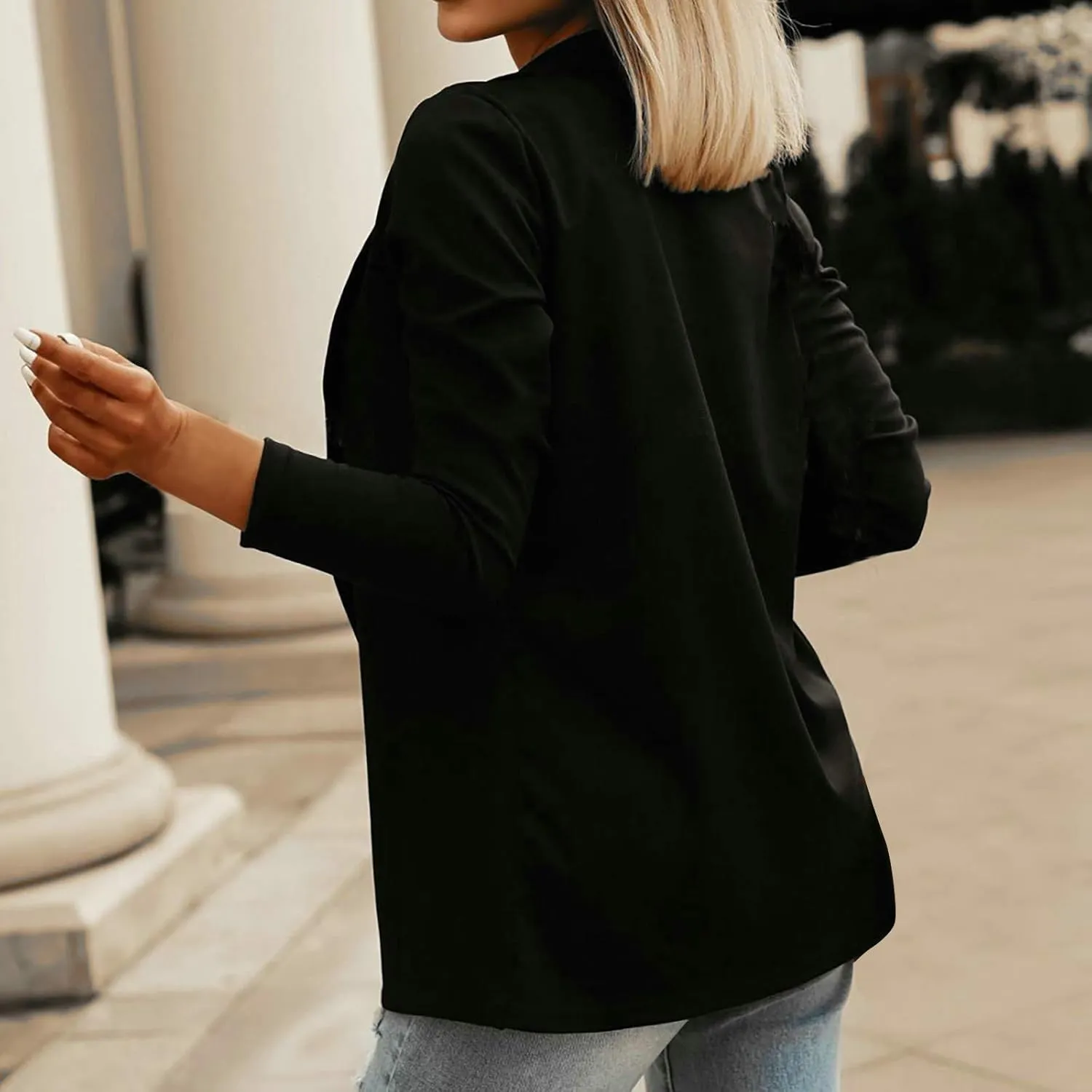 Blazers for Women Casual Long Sleeve Work Office Blazer Solid Color Jacket Fashion Business Suits 2025