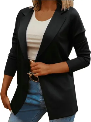 Blazers for Women Casual Long Sleeve Work Office Blazer Solid Color Jacket Fashion Business Suits 2025