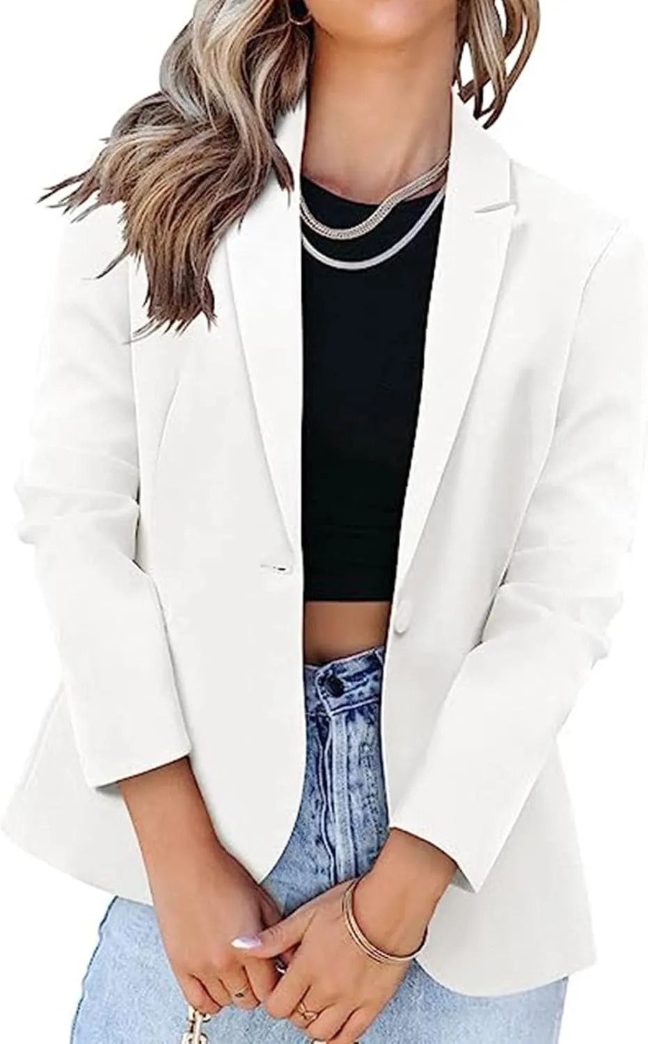 Blazers for Women Casual Long Sleeve Work Office Jacket Blazer Loose Lightweigth Summer Open Front Suit Jackets Outfit