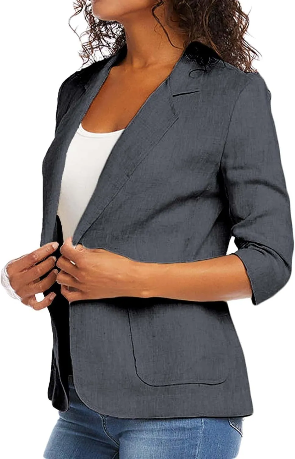 Blazers for Women Fashion Casual Single-Breasted Suit Jackets Long Sleeve Open Front Work Office Blazer with Pockets