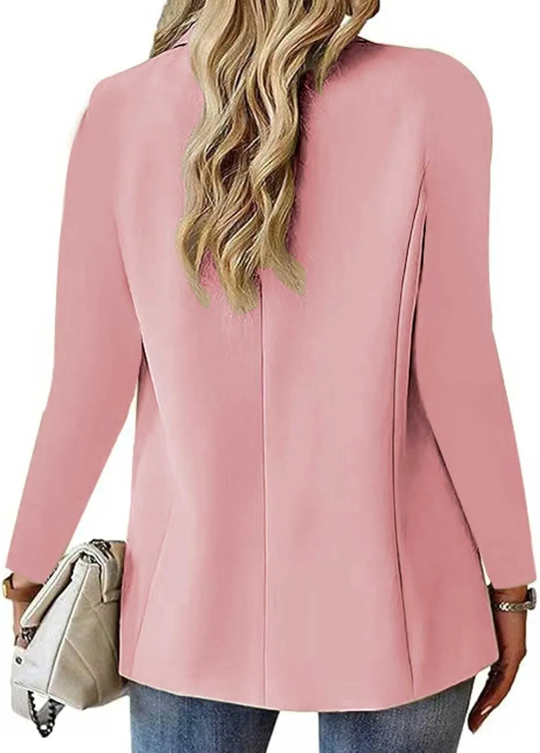 Blazers for Women Open Front Long Sleeve Work Office Suit Jackets Business Suit Blazer Solid Color Tops for Summer