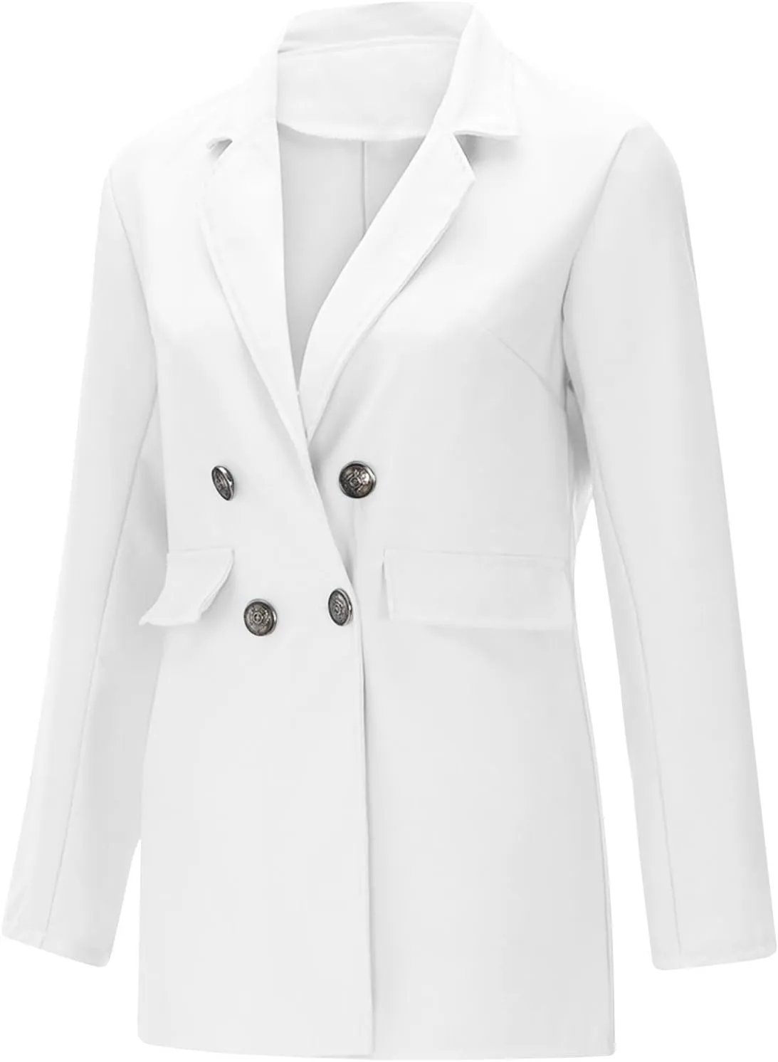 Blazers for Women Plus Size Lightweight Double Breasted Long Sleeve Suits Jackets Business Casual Work Blazer Pockets
