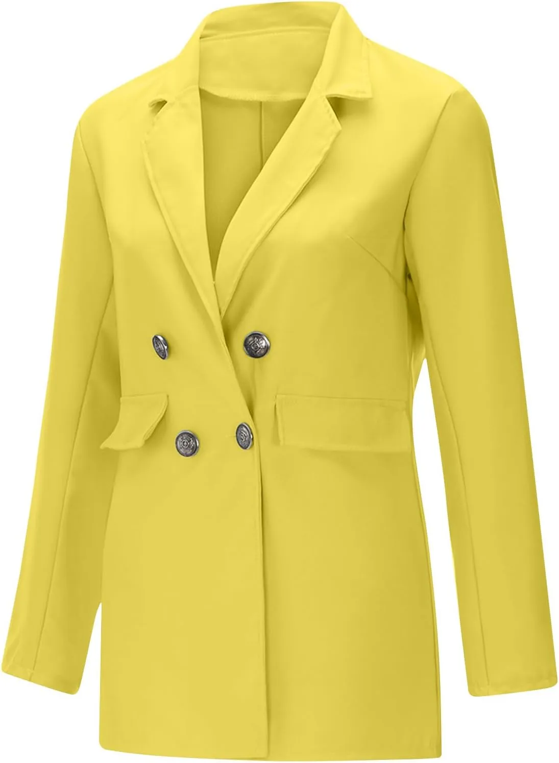 Blazers for Women Plus Size Lightweight Double Breasted Long Sleeve Suits Jackets Business Casual Work Blazer Pockets