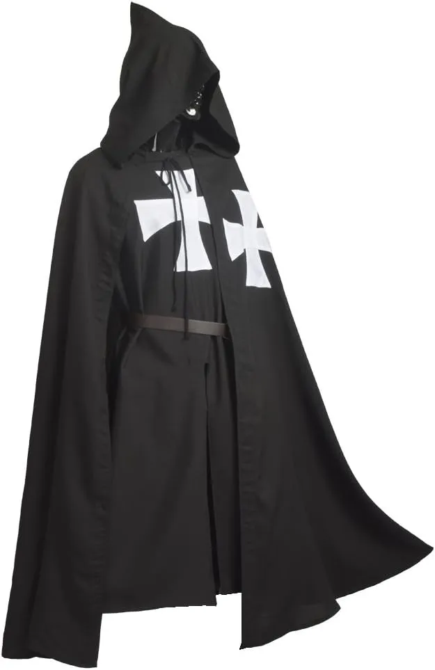 BLESSUME Medieval Knight Tunic Cloak Belt Cosplay Costume Set