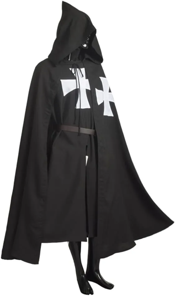 BLESSUME Medieval Knight Tunic Cloak Belt Cosplay Costume Set
