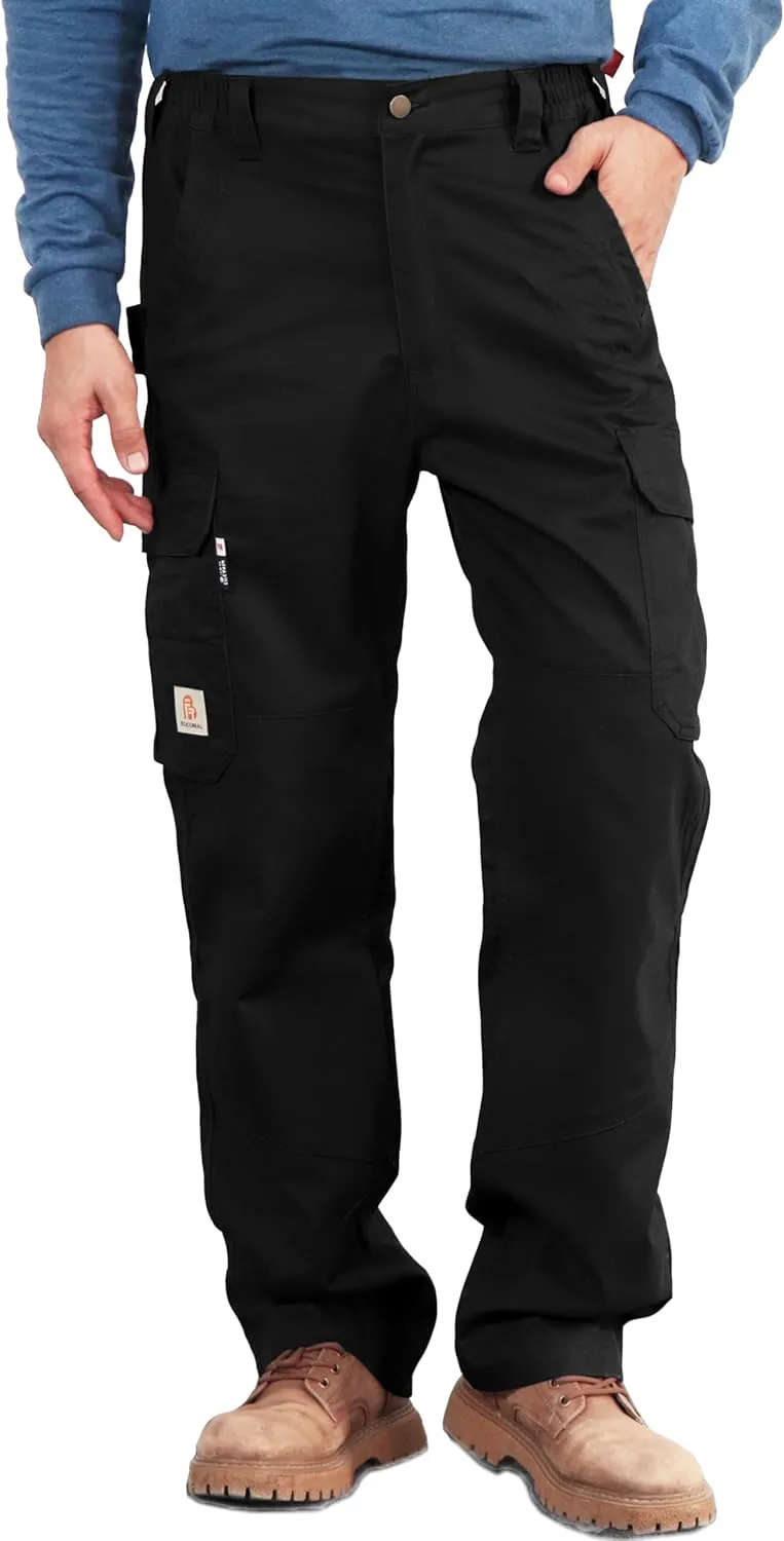 BOCOMAL FR Pants for Men Utility Cargo Pockets Flame Resistant/Fire Retardant Carpenter Water Oil Repellent Finish