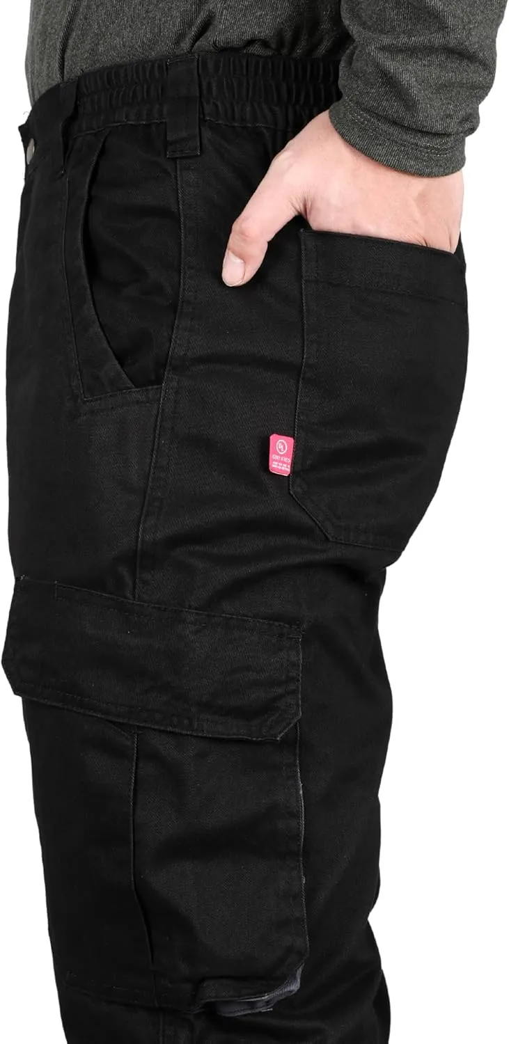 BOCOMAL FR Pants for Men Utility Cargo Pockets Flame Resistant/Fire Retardant Carpenter Water Oil Repellent Finish