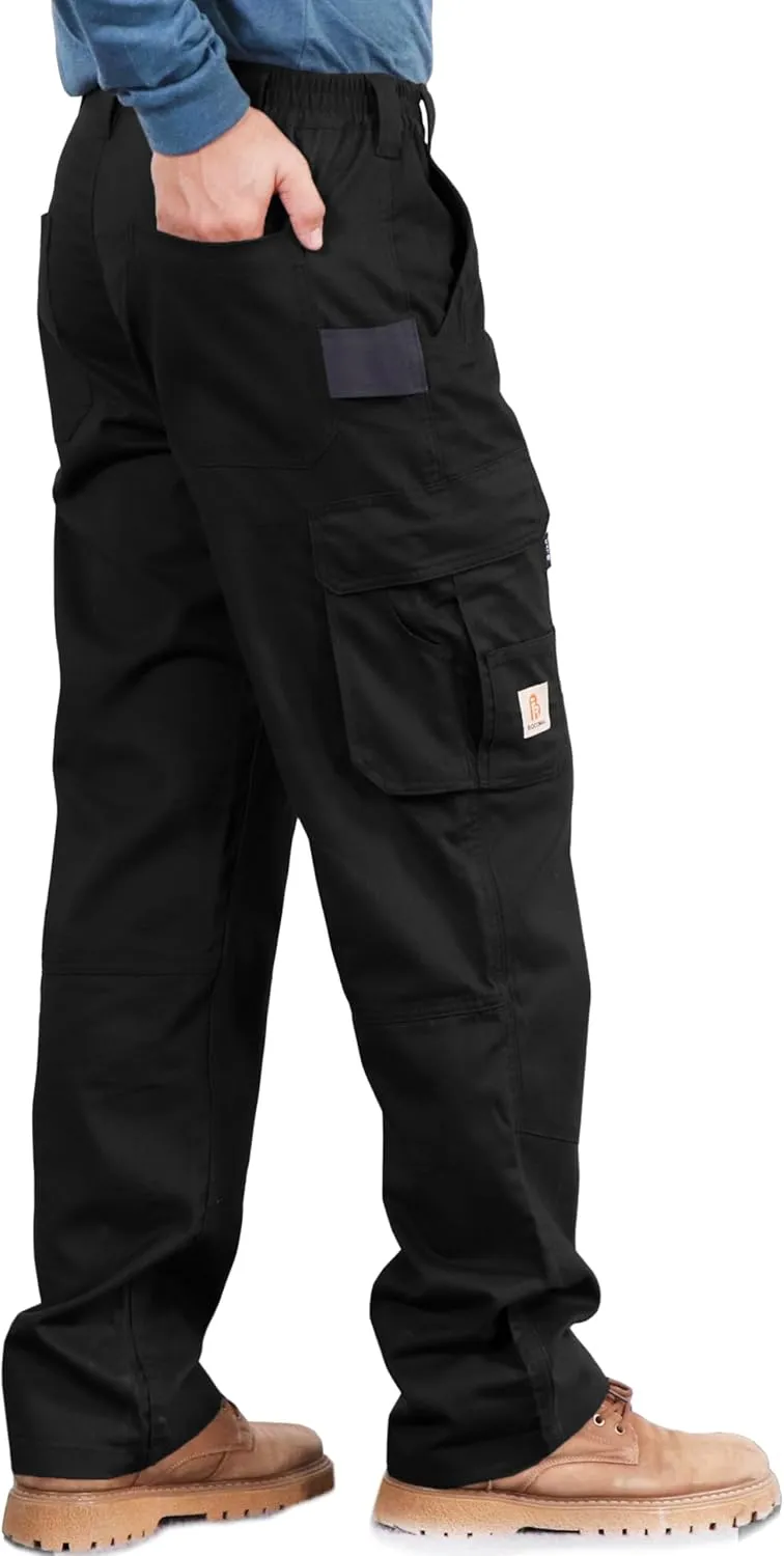 BOCOMAL FR Pants for Men Utility Cargo Pockets Flame Resistant/Fire Retardant Carpenter Water Oil Repellent Finish