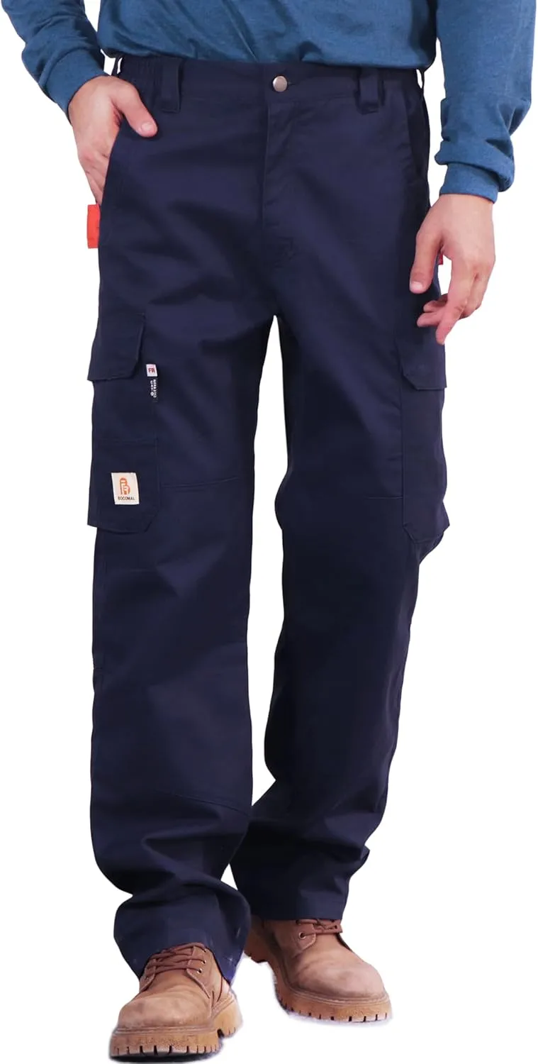 BOCOMAL FR Pants for Men Utility Cargo Pockets Flame Resistant/Fire Retardant Carpenter Water Oil Repellent Finish