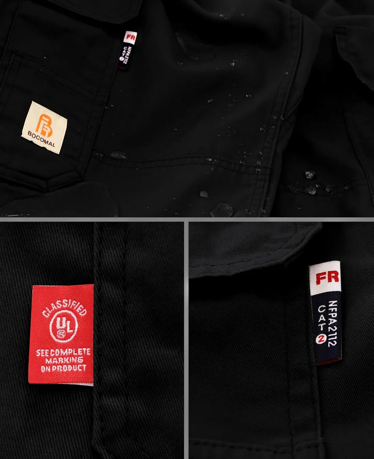 BOCOMAL FR Pants for Men Utility Cargo Pockets Flame Resistant/Fire Retardant Carpenter Water Oil Repellent Finish