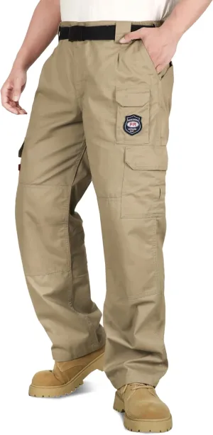 BOCOMAL Men's FR Cargo Pants Flame Resistant Pants Midweight 7.5oz (7 Pockets) Multi-Pockets FR Pants