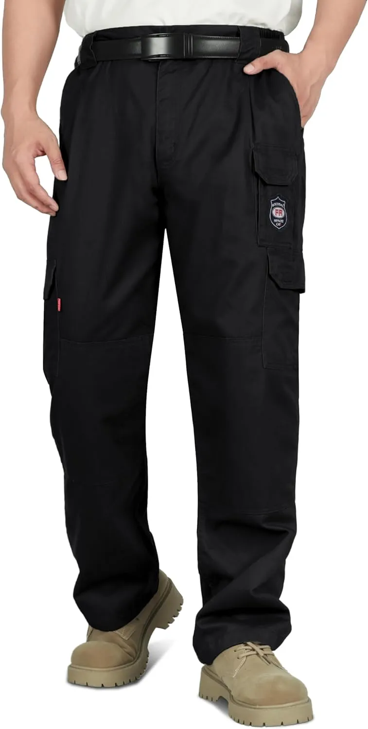 BOCOMAL Men's FR Cargo Pants Flame Resistant Pants Midweight 7.5oz (7 Pockets) Multi-Pockets FR Pants
