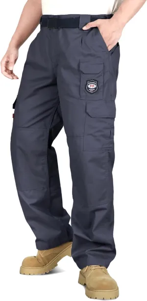 BOCOMAL Men's FR Cargo Pants Flame Resistant Pants Midweight 7.5oz (7 Pockets) Multi-Pockets FR Pants