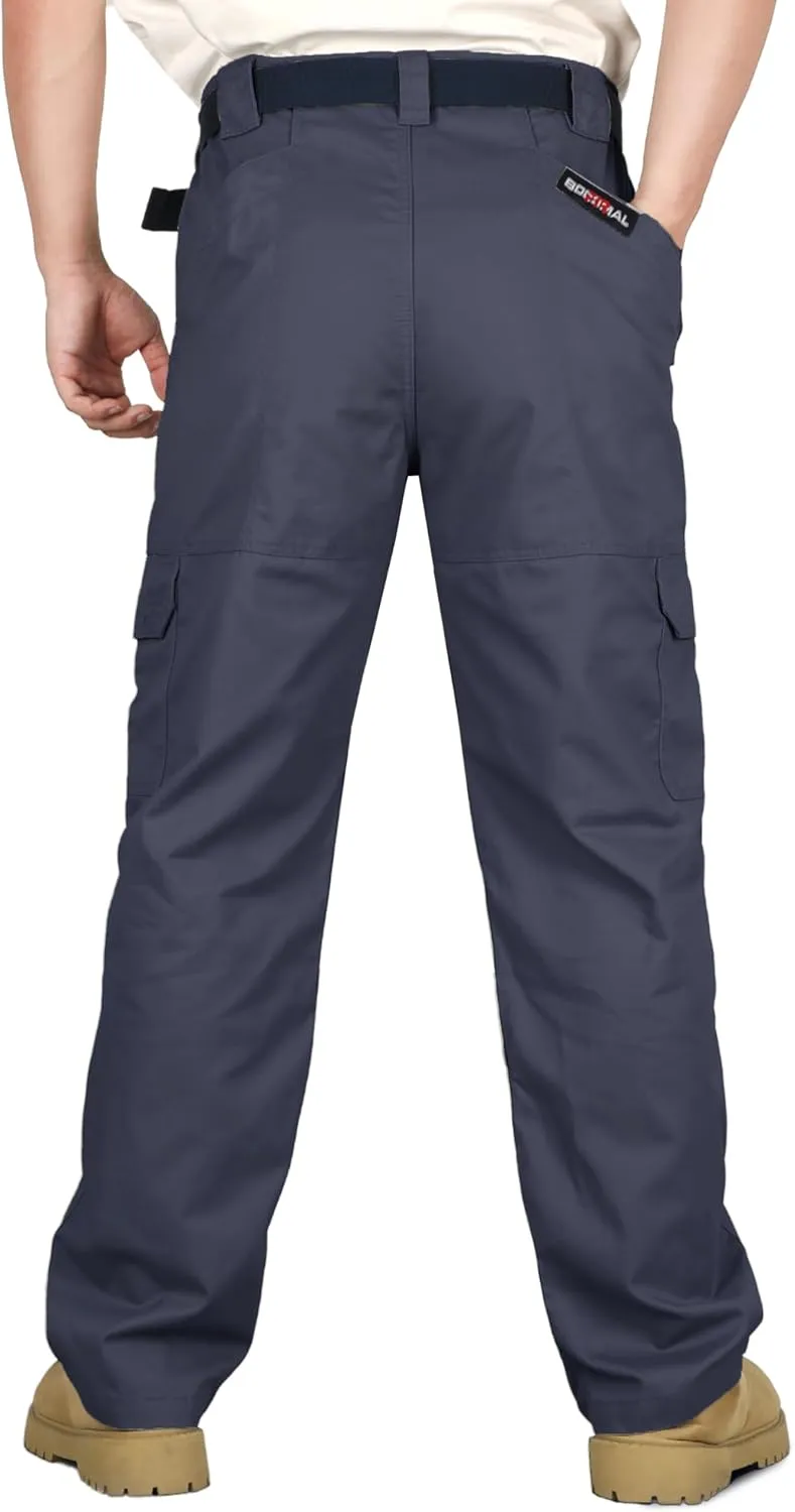 BOCOMAL Men's FR Cargo Pants Flame Resistant Pants Midweight 7.5oz (7 Pockets) Multi-Pockets FR Pants