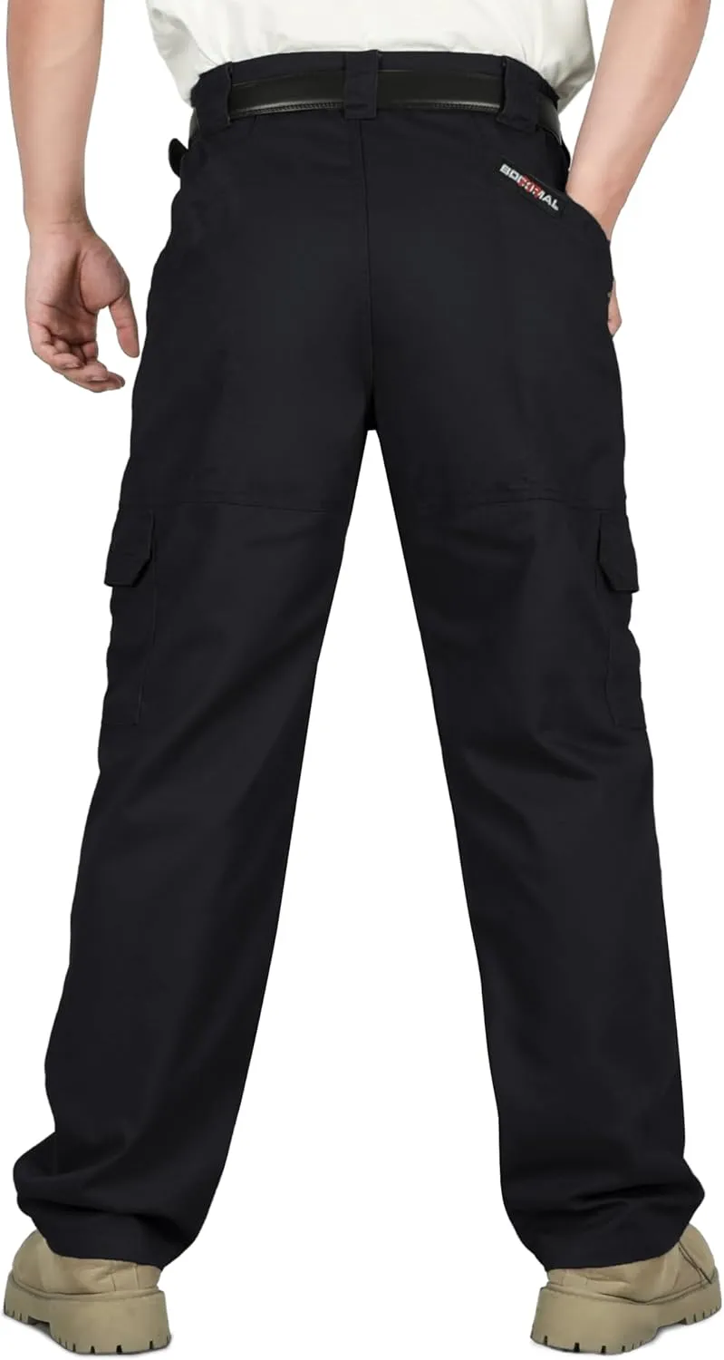 BOCOMAL Men's FR Cargo Pants Flame Resistant Pants Midweight 7.5oz (7 Pockets) Multi-Pockets FR Pants