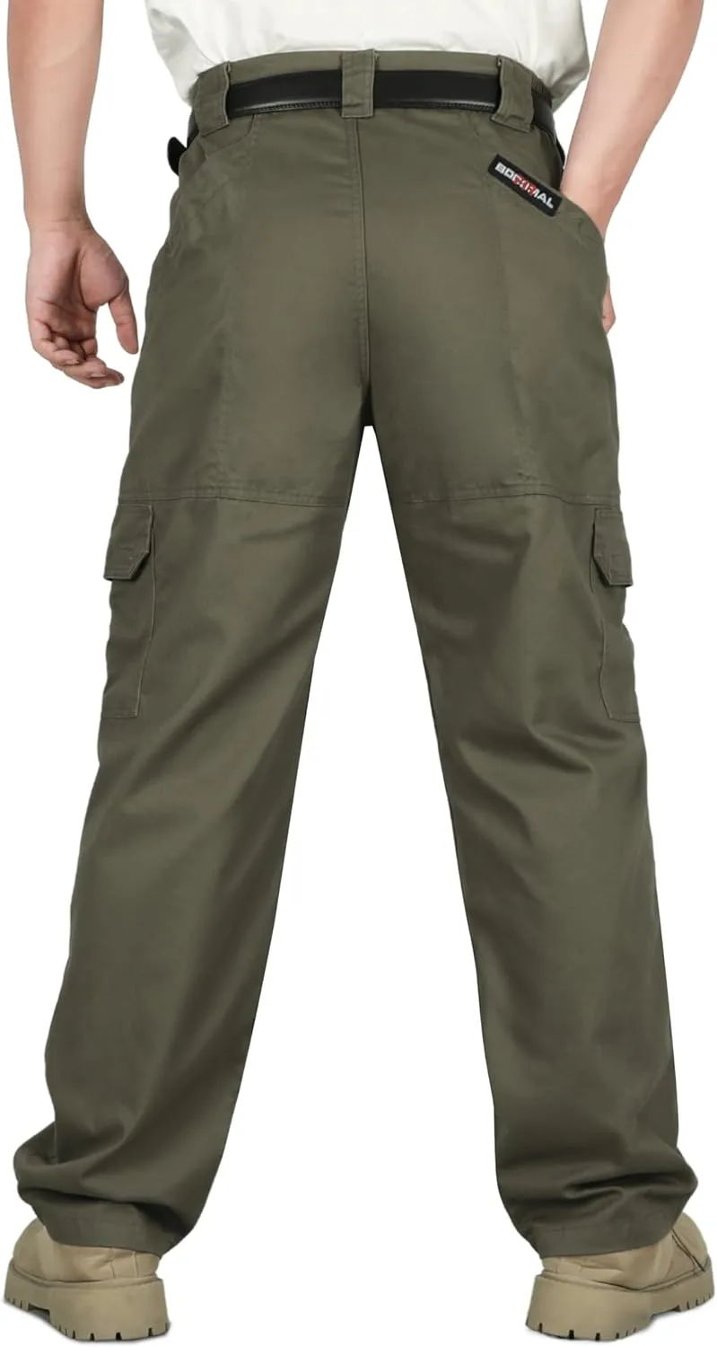 BOCOMAL Men's FR Cargo Pants Flame Resistant Pants Midweight 7.5oz (7 Pockets) Multi-Pockets FR Pants