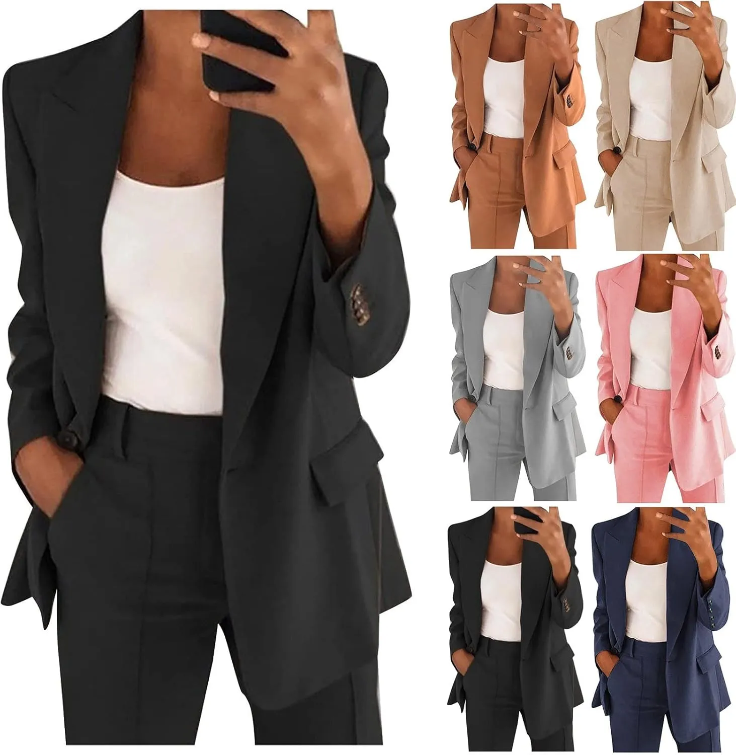 Business Casual Suits Women 2 Piece Work Outfits Business Casual Clothes Sets Suits for Work Professional Blazer Sets