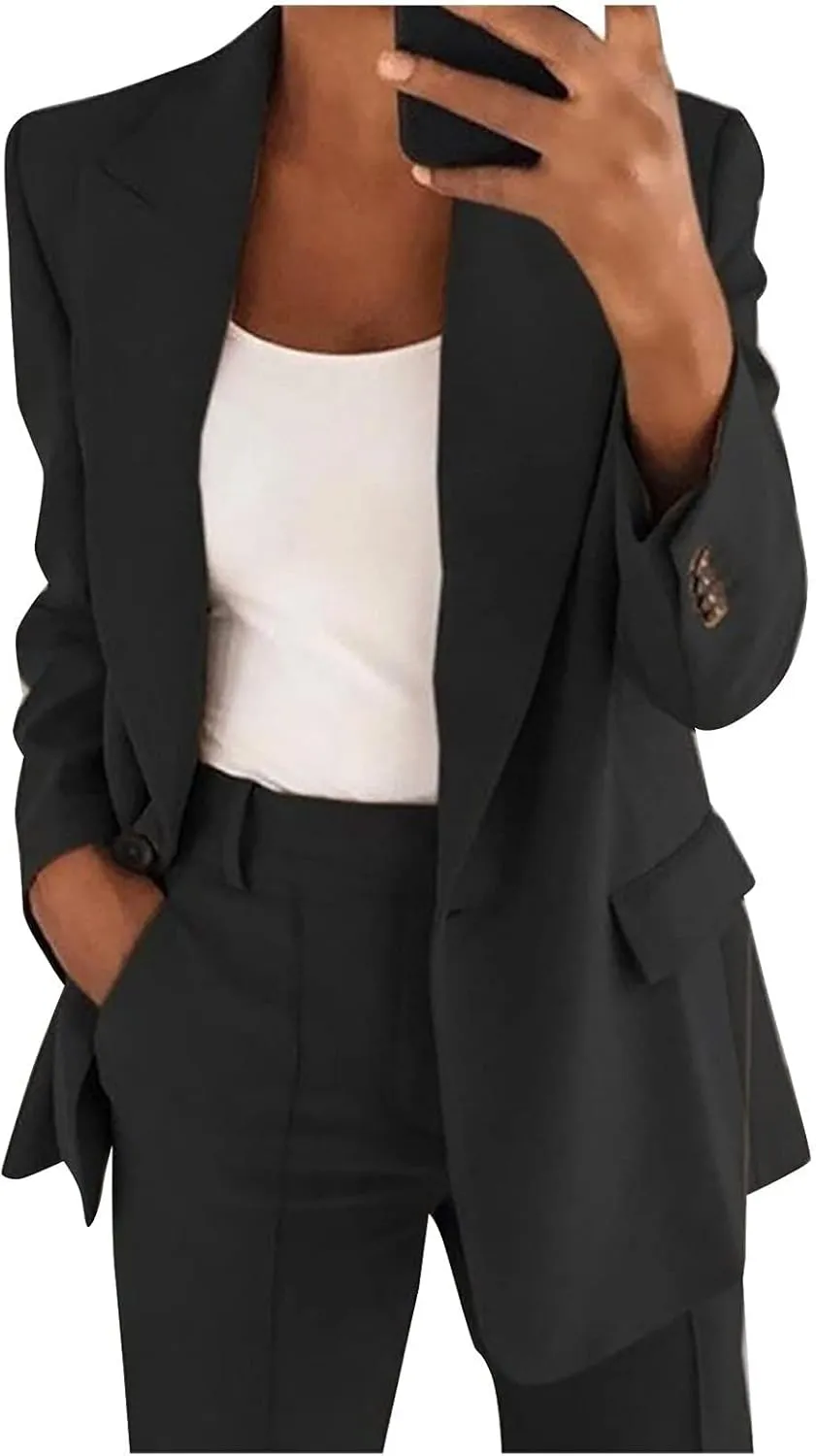 Business Casual Suits Women 2 Piece Work Outfits Business Casual Clothes Sets Suits for Work Professional Blazer Sets