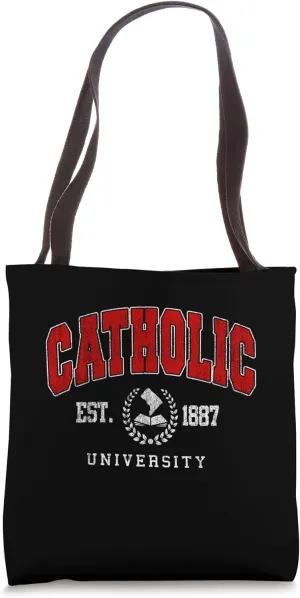 Catholic Arch Athletic Vintage Sports Tee Men Women Tote Bag