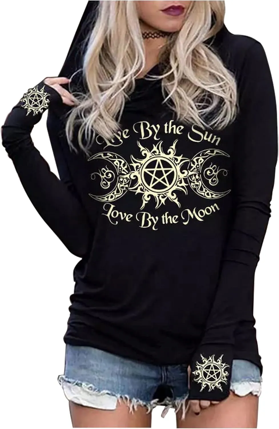 CHUNTIANRAN Hoodies T Shirts for Women Casual Western Graphic Pullover Tops Gothic Hoodies Tees Cowgirls Country Outfits