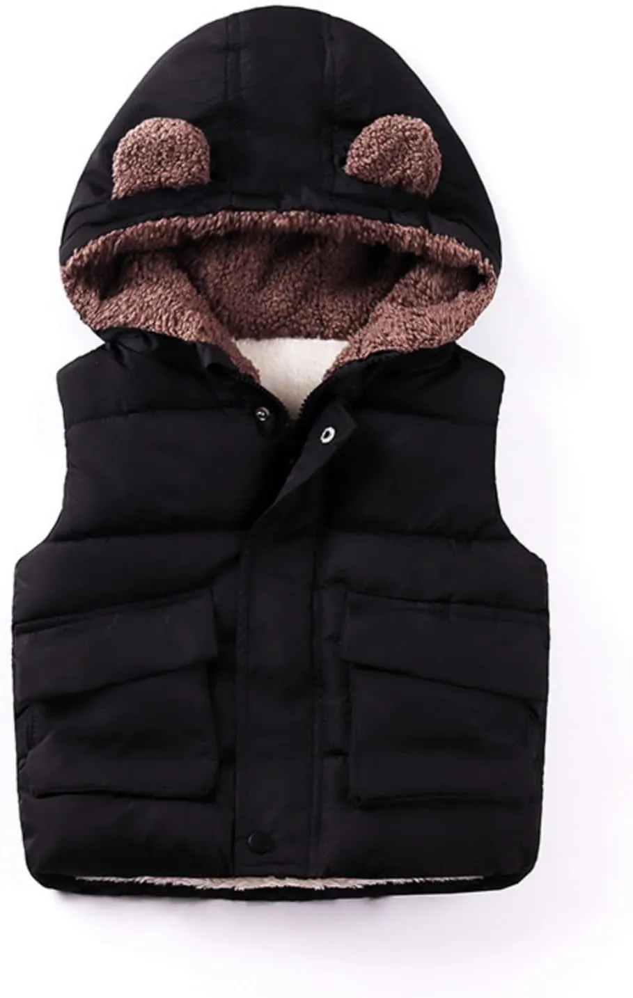 Coat Brand Boys And Girls Fall And Winter Bear Padded Hooded Vest Zipper Cotton Jacket Coats for Kid Girls