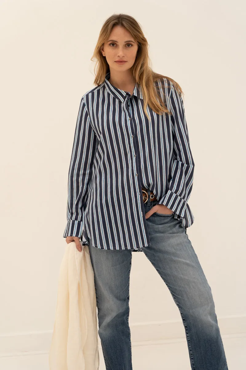 Dark Blue Stripe Shirt