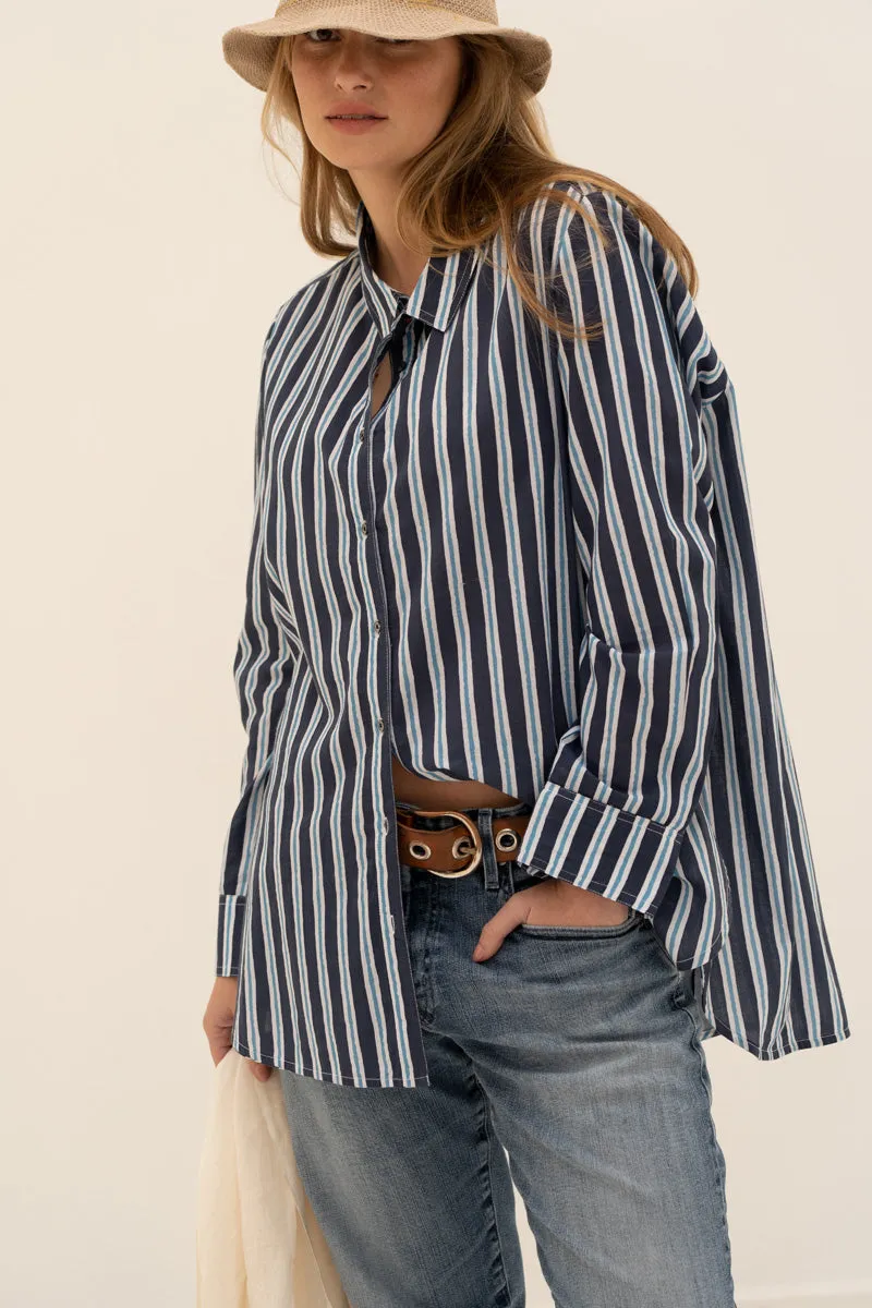 Dark Blue Stripe Shirt