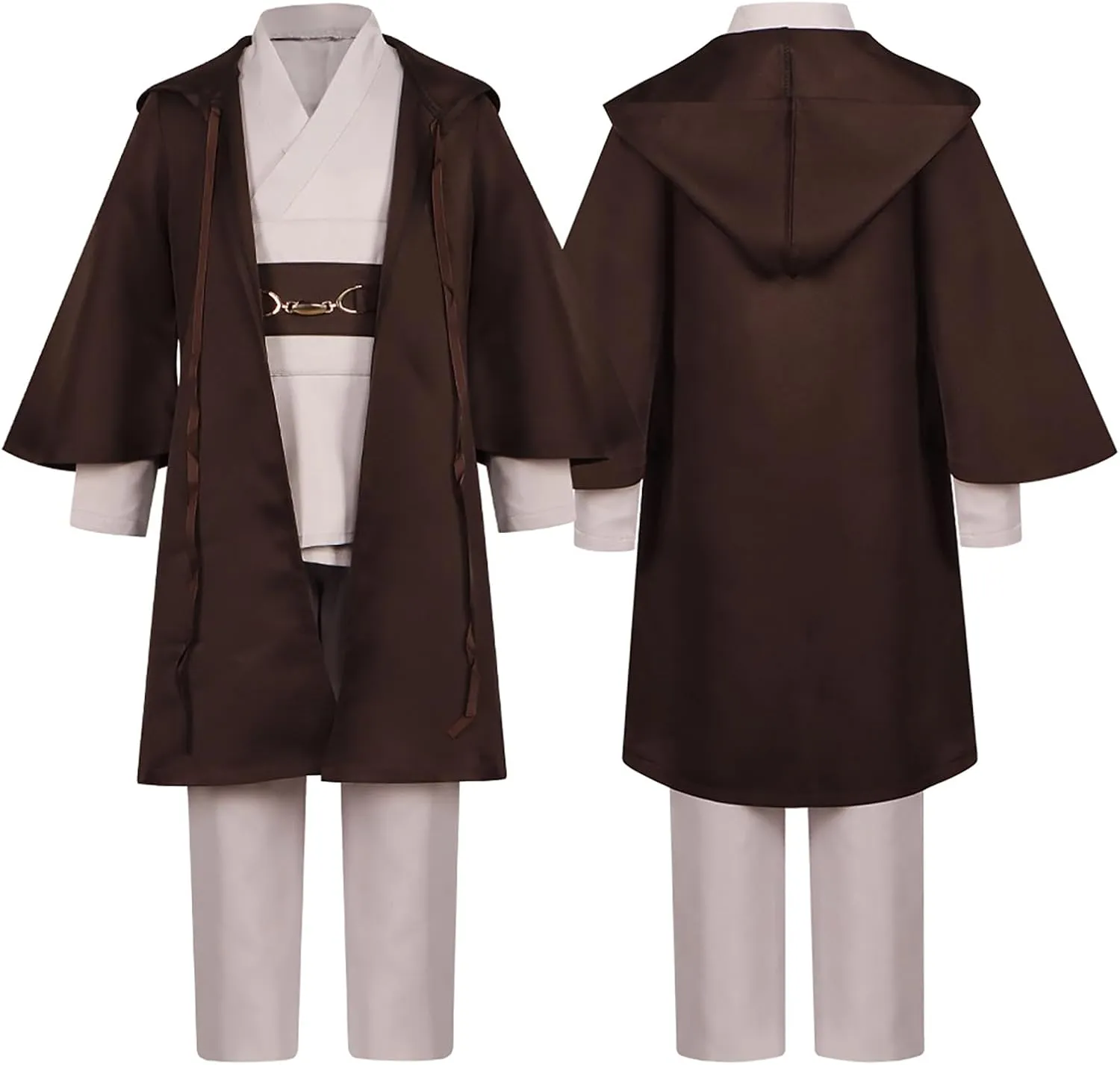 Deluxe Kids Jedi Hooded Robe Anakin Costume Tunic Robe Knight Costume Obi Wan Halloween Outfit Cloak Uniform