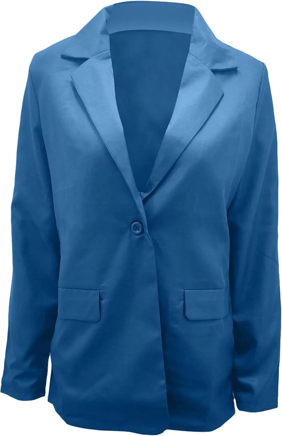 DIACACY Women's Lapel Open Front Work Blazer One Button Long Sleeve Jackets Office Solid Color Cardigan with Pockets
